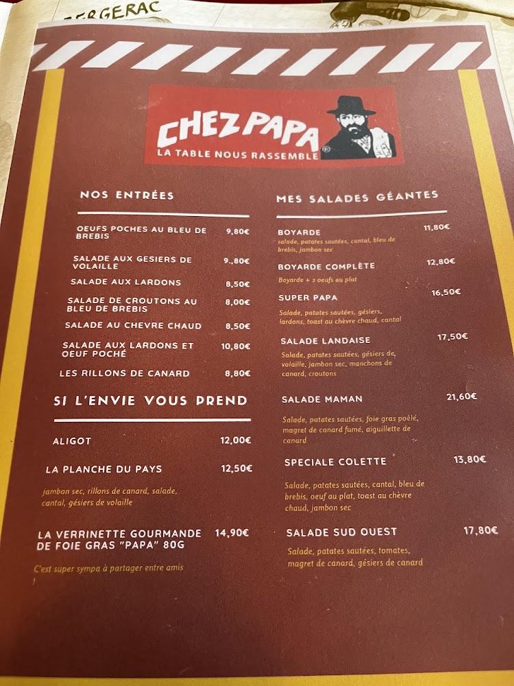 Chez Papa - Menu Image 1
